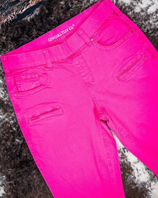 Cowgirl Tuff Pink Pull - On Trouser Jeans – Apparel from Bronco Western Supply Co.