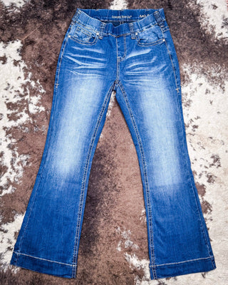 Cowgirl Tuff - Pull - On Buck’n Bronc Trouser Jeans – Natural Waist Medium Wash – Apparel from Bronco Western Supply Co.