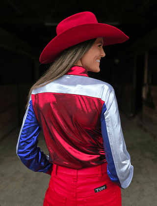 Cowgirl Tuff Red White and Rodeo Pullover Button Up – Apparel from Bronco Western Supply Co.