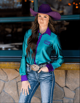 Cowgirl Tuff Rodeo Royale Pullover Button Up In Turquoise – Apparel from Bronco Western Supply Co.