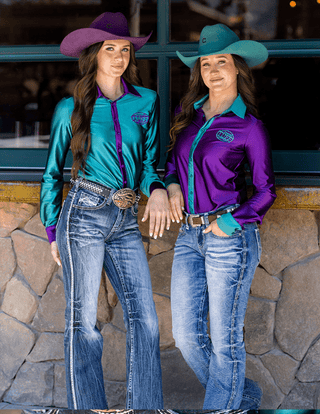 Cowgirl Tuff Rodeo Royale Pullover Button Up In Turquoise – Apparel from Bronco Western Supply Co.