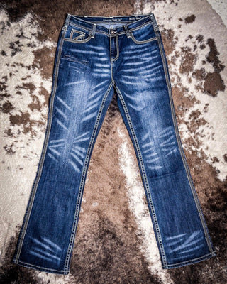 Cowgirl Tuff Rusty Barbed Wire Bootcut Jeans – Apparel from Bronco Western Supply Co.