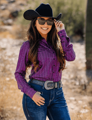 Cowgirl Tuff Spurfire Pullover Button Up with Hot Pink Metallic Foil – Apparel from Bronco Western Supply Co.