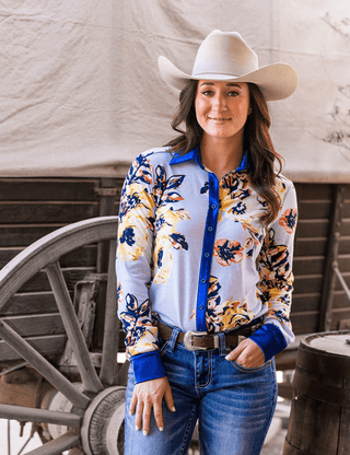 Cowgirl Tuff Sweet Bluebell Breeze Pullover Button Up – Apparel from Bronco Western Supply Co.