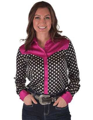Cowgirl Tuff Sweet Spot Pullover Button Up With Hot Pink Satin Accents – Apparel from Bronco Western Supply Co.