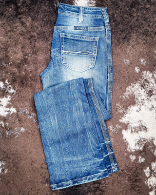 Cowgirl Tuff - Tuff Competitor Mid - Rise Bootcut Jeans – Medium Wash with Triple Stitch Detail – Apparel from Bronco Western Supply Co.