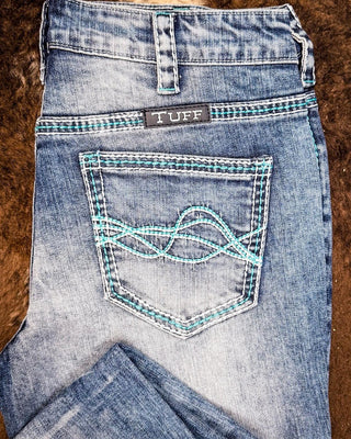 Cowgirl Tuff Turquoise DFMI Bootcut Jeans – Apparel from Bronco Western Supply Co.