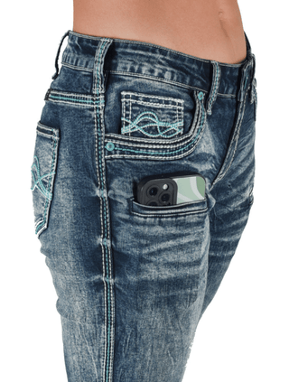 Cowgirl Tuff Turquoise Hurricane Bootcut Jeans – Apparel from Bronco Western Supply Co.