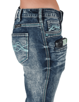 Cowgirl Tuff Turquoise Hurricane Bootcut Jeans – Apparel from Bronco Western Supply Co.