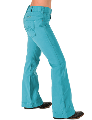 Cowgirl Tuff Turquoise Pull - On Trouser Jeans – Apparel from Bronco Western Supply Co.