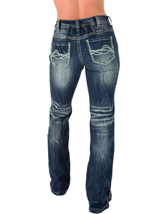 Cowgirl Tuff Twisted Turquoise Bootcut Jeans – Apparel from Bronco Western Supply Co.