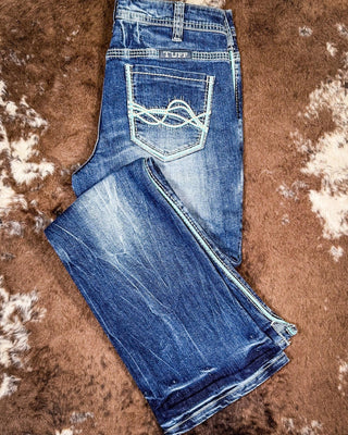 Cowgirl Tuff Twisted Turquoise Bootcut Jeans - Apparel - Cowgirl Tuff Company - Bronco Western Supply Co.