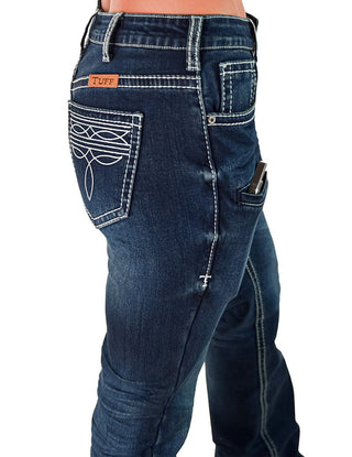 Cowgirl Tuff - White Boot Stitch Flannel - Lined Jeans – Natural Waist Bootcut – Apparel from Bronco Western Supply Co.