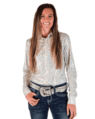 Cowgirl Tuff White Party Chrome Pullover Button Up – Apparel from Bronco Western Supply Co.