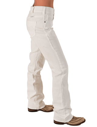Cowgirl Tuff White Pull - On Bootcut Jeans – Apparel from Bronco Western Supply Co.