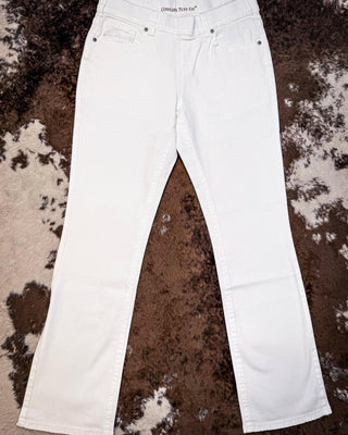 Cowgirl Tuff White Pull - On Bootcut Jeans – Apparel from Bronco Western Supply Co.