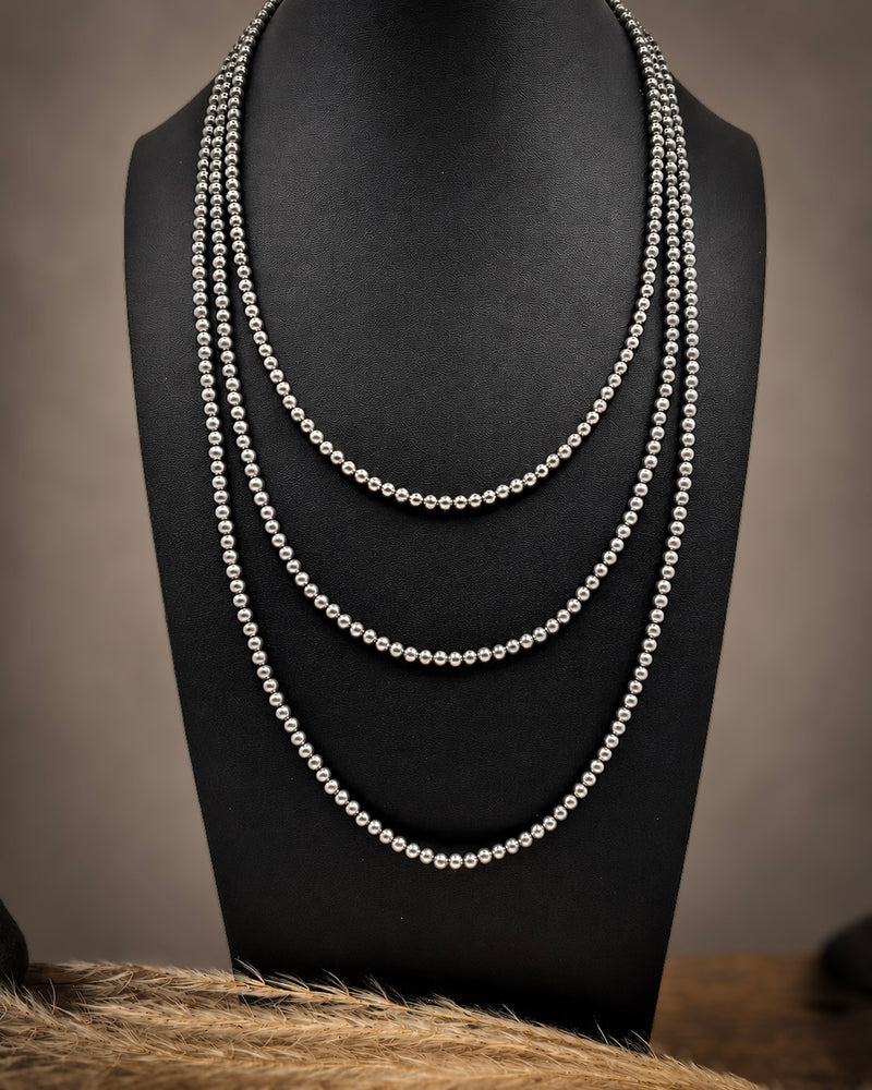 Mercer 4mm Silver-Plated Bead Necklace (18"-24")