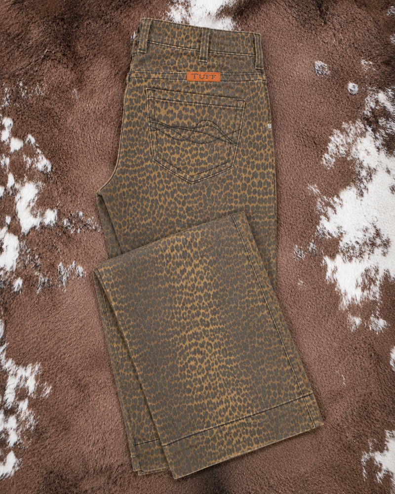 Brown Leopard Trouser Jeans by Cowgirl Tuff