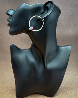 Dahlia Cotton Candy Sterling Silver Hoop Earrings – Jewelry from Bronco Western Supply Co.