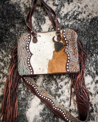 Dangle Wangle Hair-On Tooled Leather Bag by Myra Bag – Purses & Wallets from Bronco Western Supply Co.
