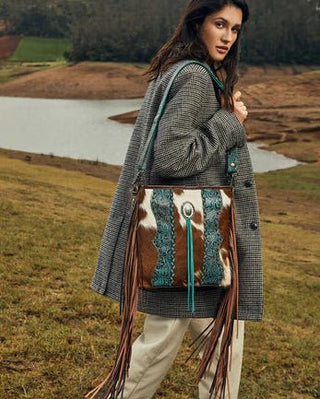 Dendrite Hairon Fringe Crossbody Bag by Myra Bag – Purses & Wallets from Bronco Western Supply Co.