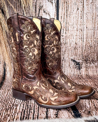 Desert Blossom Corral Boots – Women's Boots from Bronco Western Supply Co.