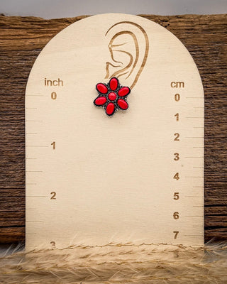 Desert Daisy Stud Earrings in Red – Jewelry from Bronco Western Supply Co.