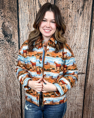 Desert Herd Quilted Jacket by Lucky and Blessed – Apparel from Bronco Western Supply Co.