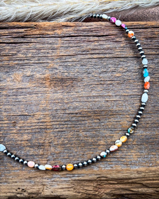 Desert Sunrise Kingman Dahlia Beaded Necklace – Jewelry from Bronco Western Supply Co.