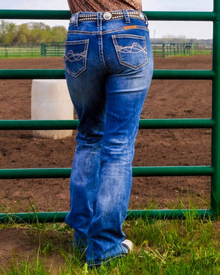 DFMI Faded Bootcut Jeans in Medium Wash by Cowgirl Tuff – Apparel from Bronco Western Supply Co.
