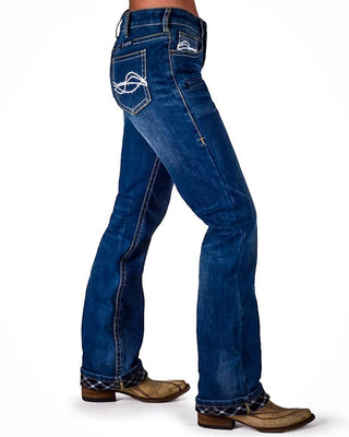 DFMI Flannel Lined Bootcut Jeans in Medium Wash by Cowgirl Tuff – Apparel from Bronco Western Supply Co.