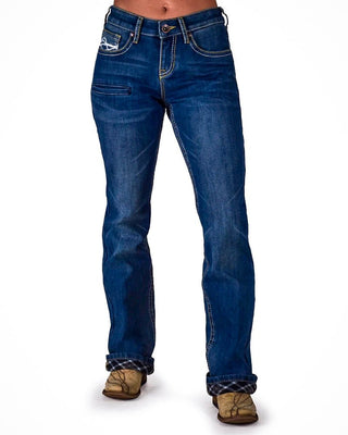 DFMI Flannel Lined Bootcut Jeans in Medium Wash by Cowgirl Tuff – Apparel from Bronco Western Supply Co.