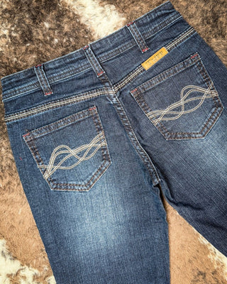 DFMI Indigo Mid - Rise Bootcut Jeans by Cowgirl Tuff – Apparel from Bronco Western Supply Co.