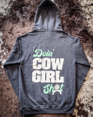 Doin' Cowgirl Sh*t Hoodie - Gray – Apparel from Bronco Western Supply Co.