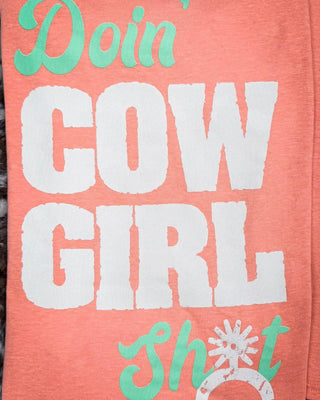 Doin' Cowgirl Sh*t Tee - Coral – Apparel from Bronco Western Supply Co.