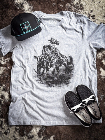 Down The Fence Gray Tee - Apparel - Sterling Kreek - Bronco Western Supply Co.