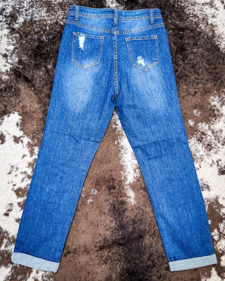Downtown Distressed High - Rise Mom Jeans – Apparel from Bronco Western Supply Co.