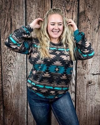 Driftwood Dusk Aztec Print Top by Sterling Kreek – Shirts & Tops from Bronco Western Supply Co.