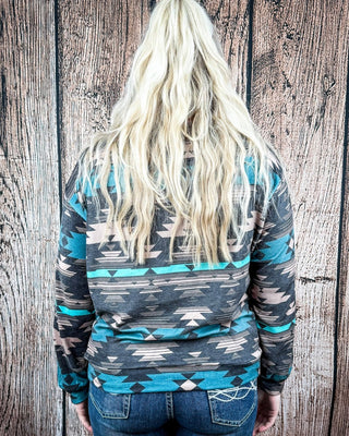 Driftwood Dusk Aztec Print Top by Sterling Kreek – Shirts & Tops from Bronco Western Supply Co.