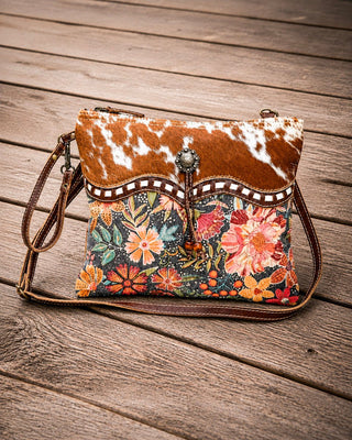 Dusa Floral Hair-On Crossbody Bag by Myra Bag – Purses & Wallets from Bronco Western Supply Co.