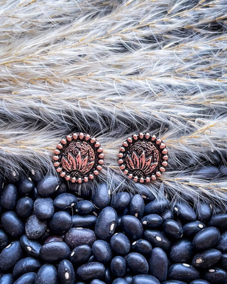 Eliza Flower Stud Earrings - Copper - Western Earrings - Bronco Western Supply Co.