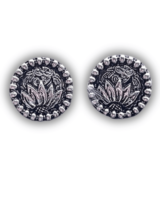 Eliza Flower Stud Earrings - Silver - Western Jewelry - Bronco Western Supply Co.