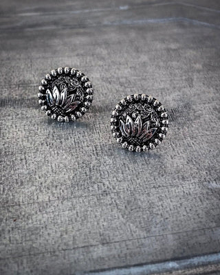 Eliza Flower Stud Earrings - Silver - Western Jewelry - Bronco Western Supply Co.