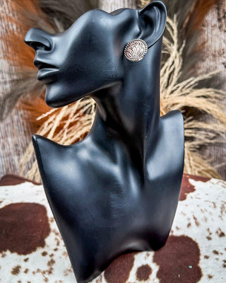 Eliza Flower Stud Fashion Earrings - Copper/Silver – Jewelry from Bronco Western Supply Co.