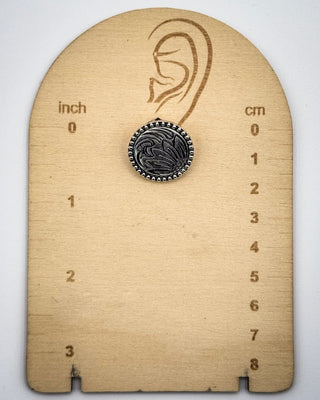 Eliza Flower Stud Fashion Earrings in Silver – Jewelry from Bronco Western Supply Co.