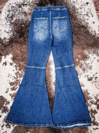 Elkhorn High Rise Flare in Dark Wash by L&B – Apparel from Bronco Western Supply Co.