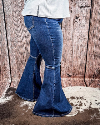 Elkhorn High Rise Flare in Dark Wash by L&B – Apparel from Bronco Western Supply Co.