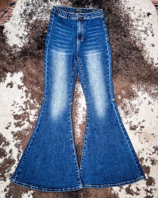 Elkhorn High Rise Flare in Dark Wash by L&B – Apparel from Bronco Western Supply Co.