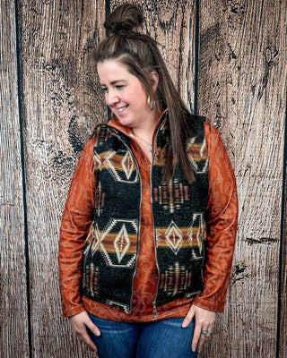 Ember Ridge Quilted Aztec Vest by Lucky and Blessed – Apparel from Bronco Western Supply Co.