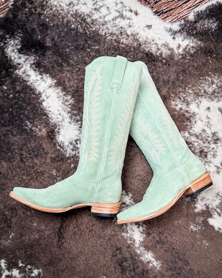 Emme Vintage Suede Boot in Aqua by Stetson – Women's Shoes from Bronco Western Supply Co.